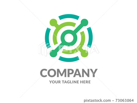 creative simple abstract circle link connected technology data vector illustration	 73063864