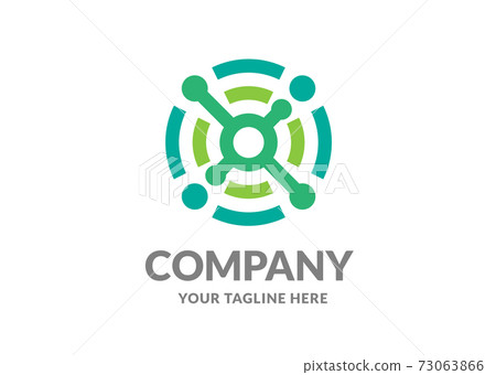creative simple abstract circle link connected technology data vector illustration	 73063866
