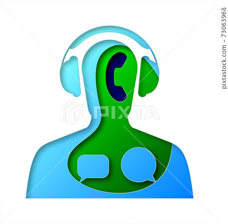 Vector contact in paper art style Vector contact in paper art style 73063968