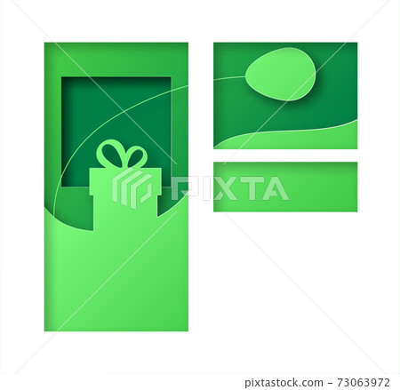 Vector market in paper art style Vector market in paper art style 73063972