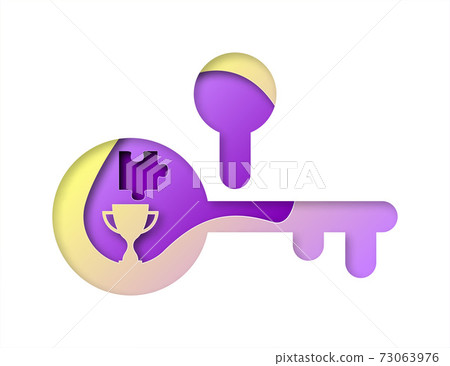 Vector key in paper art style Vector key in paper art style 73063976