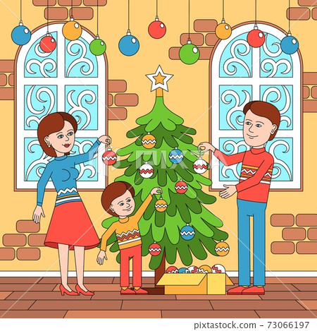 Family Christmas Decoration Composition Family Christmas Decoration Composition 73066197