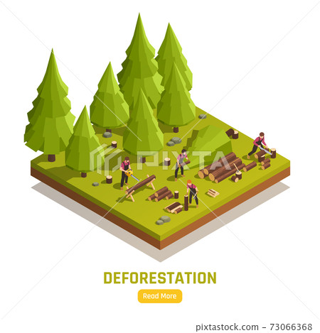 Lumberjack Isometric Composition Lumberjack Isometric Composition 73066368