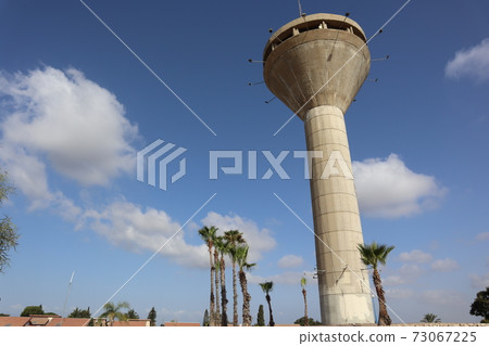 The water tower in the city of Yavne is inactive and is an observation point over the area The water tower in the city of Yavne is inactive and is an observation point over the area 73067225