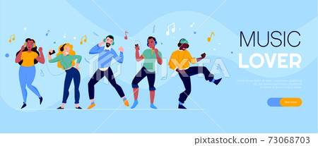 Music Lover Horizontal Banner 73068703