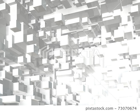 感覺到由白色矩形組成的空間的背景CG插圖 73070674