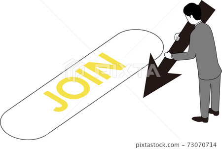 Businessman with cursor and join button, vector material 73070714
