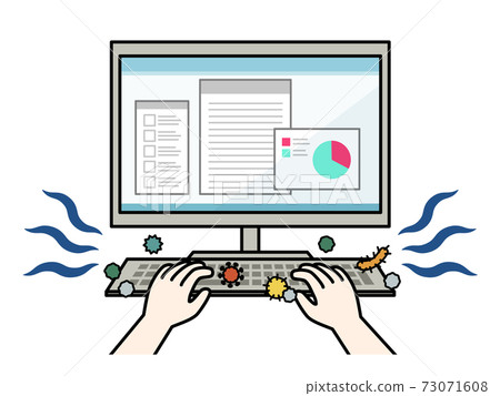 帶有病毒和真菌的電腦鍵盤 帶有病毒和真菌的電腦鍵盤 73071608