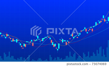 金融工具在藍色背景上的交易圖表 73074069