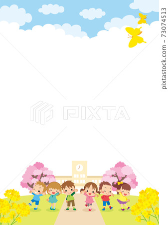 Cute elementary school children and elementary... - Stock Illustration  [73074513] - PIXTA