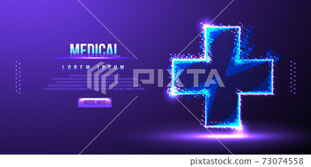 cross medical low poly wireframe vector...-插圖素材 [73074558] - PIXTA圖庫