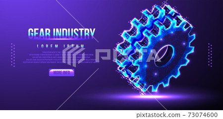 cog gear industry low poly wireframe vector illustration cog gear industry low poly wireframe vector illustration 73074600