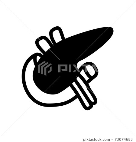 pancreas symbol flat black line icon, Vector Illustration pancreas symbol flat black line icon, Vector Illustration 73074693