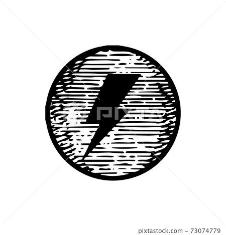 Hand Drawn light bolt icon vector illustration isolated on white Hand Drawn light bolt icon vector illustration isolated on white 73074779