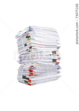 Stack of business papers isolated on white background Stack of business papers isolated on white background 73075106