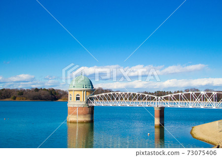 Murayama Reservoir (also known as Lake Tama) in Murayama City, Tokyo English name: Murayama Reservoir's first intake tower Murayama Reservoir (also known as Lake Tama) in Murayama City, Tokyo English name: Murayama Reservoir's first intake tower 73075406