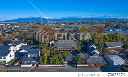 Drone photo of Eiichi Shibusawa's birthplace in Fukaya 73077274