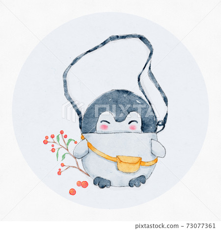 Small fresh watercolor penguin small objects Small fresh watercolor penguin small objects 73077361