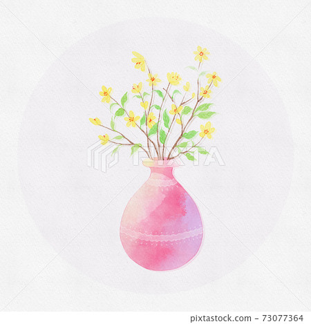 Watercolor flower branch 73077364