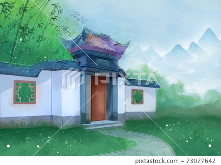 Ancient architecture scene four seasons summer Ancient architecture scene four seasons summer 73077642