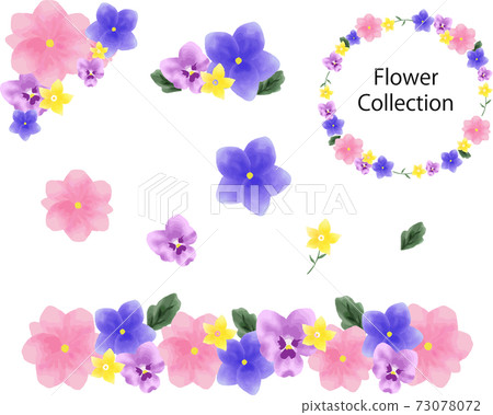 押花風格花矢量插圖素材集 插圖素材 圖庫