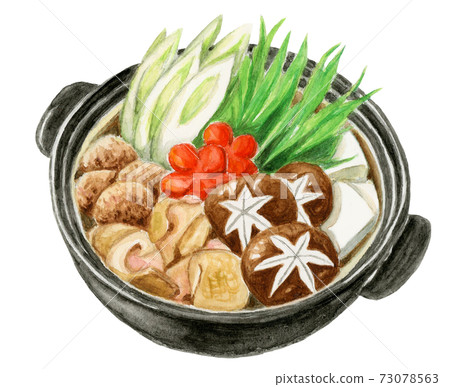 Hot pot dish watercolor painting Hot pot dish watercolor painting 73078563