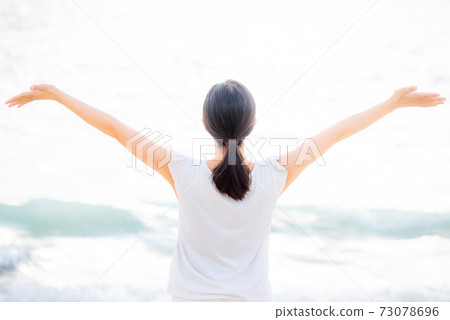 Women's health image White glowing sea background 73078696