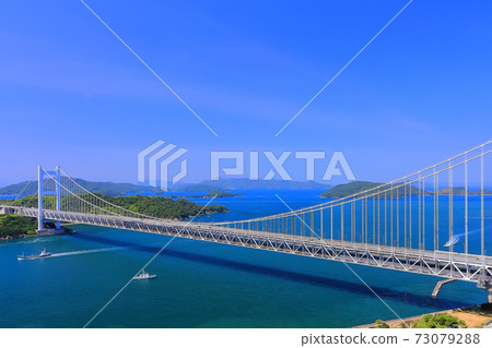 [Okayama Prefecture] Seto Ohashi Bridge seen from Mt. Washuzan 73079288