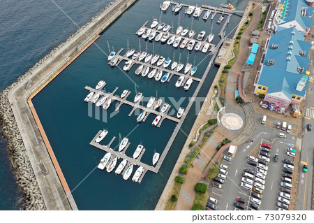 Aerial view of yacht harbor near Ito Marine Town Aerial view of yacht harbor near Ito Marine Town 73079320