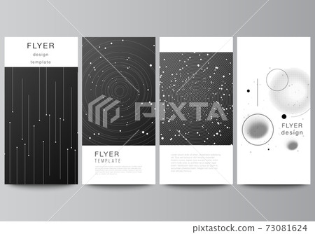 Vector layout of flyer, banner design templates for website advertising design, vertical flyer design, website decoration backgrounds. Tech science future background, space design astronomy concept. 73081624