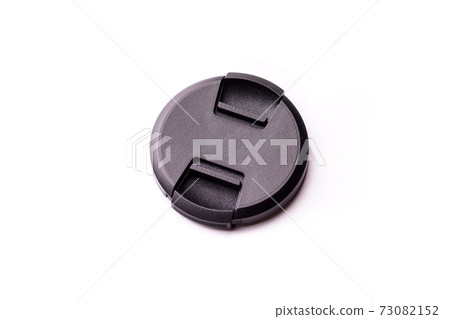 Black camera lens cover isolated 73082152