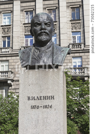 Bust of Lenin on the Bolshoy Prospekt of the Petrograd Side in St. Petersburg 73082155