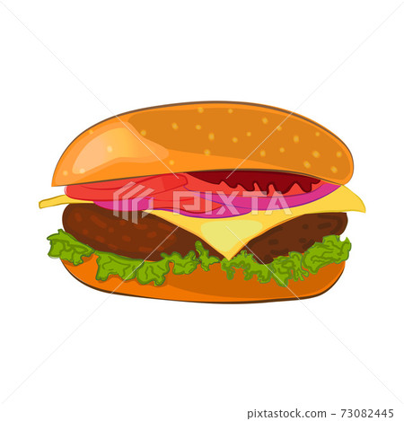 Hamburger cartoon style illustration 73082445