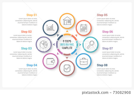 Circle Infographics with Eight Elements Circle Infographics with Eight Elements 73082908