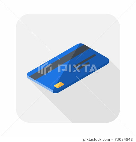 Credit card Blue right view icon vector isometric. 73084848