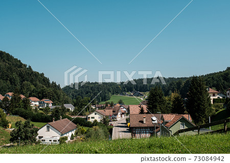 View of small village Fischingen in Switzerland 73084942