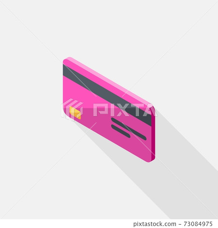 Credit card Pink left view icon vector isometric. 73084975