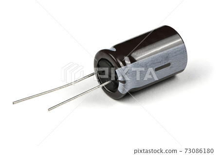 Electrolytic capacitor isolated on white 73086180