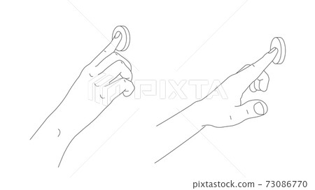 illustration of human index finger pressing - Stock