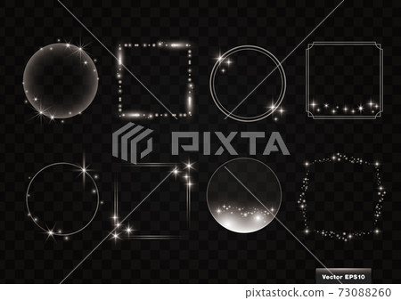 Light, glitter decorative frame, frame decoration vector material 6 types set Light, glitter decorative frame, frame decoration vector material 6 types set 73088260