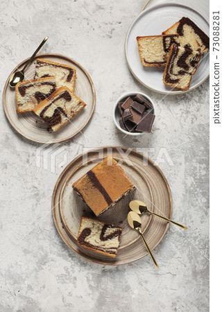Sweet marble cake with chocolate Sweet marble cake with chocolate 73088281