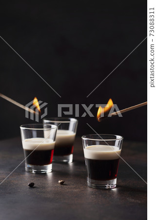 Coffee ligueur wit irish cream ready to set fire, Coffee ligueur wit irish cream ready to set fire, 73088311