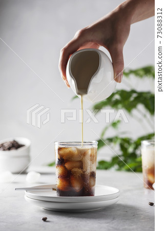 Cold coffee with ice and cream Cold coffee with ice and cream 73088312