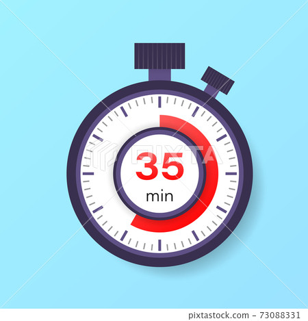 The 35 minutes timer. Stopwatch icon in flat style. 73088331