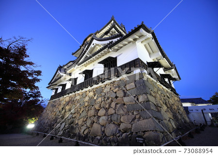 彥根城樓聳立在黃昏 73088954