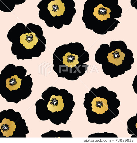 Repeating Vector Pattern Black And Golden Stock Illustration 73089032 Pixta