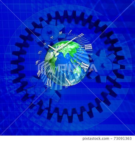 Earth clock mechanical device 73091363