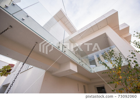 Contemporary beautiful modern white house exterior 73092060