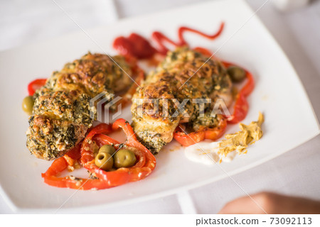 Beautiful ready lunch on dining table in modern home Beautiful ready lunch on dining table in modern home 73092113