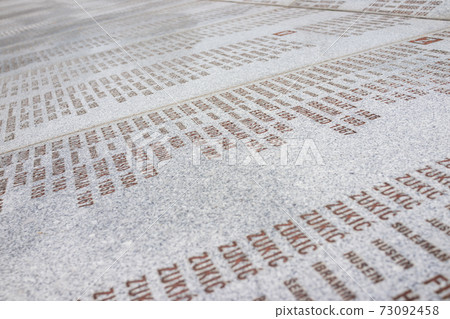 Srebrenica memorial center for war crimes victims commited in Bosnian war Srebrenica memorial center for war crimes victims commited in Bosnian war 73092458